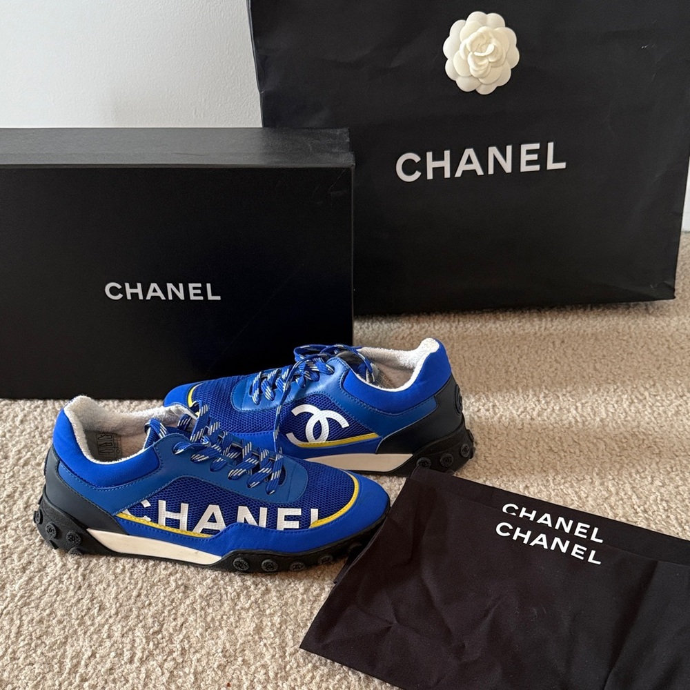 CHANEL Royal Blue Athletic Shoes